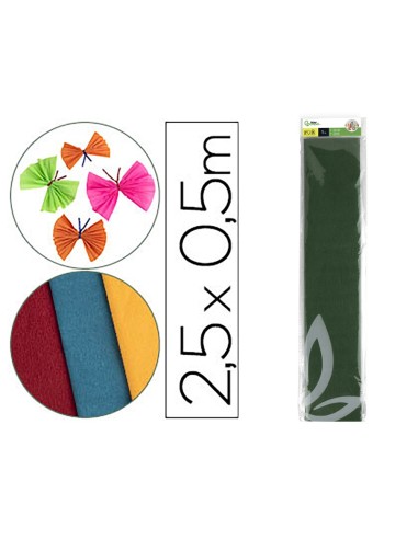 PAPEL CRESPON 0.50 X 2.50 MT VER OLIVA ENCELOFANADO