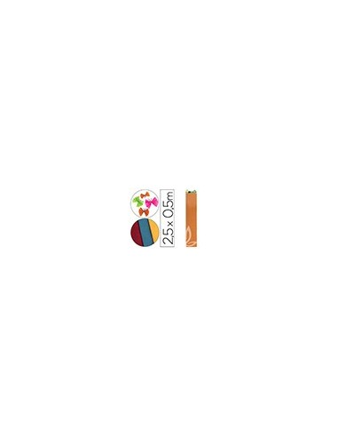 PAPEL CRESPON 0.50 X 2.50 MT NARANJA CLARO ENCELOFANADO