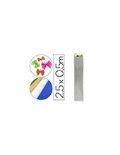 PAPEL CRESPON 0.50 X 2.50 MT METALIZADO PLATA ENCELOFANADO 2