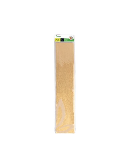 PAPEL CRESPON 0.50 X 2.50 MT METALIZADO ORO ENCELOFANADO
