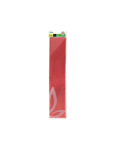PAPEL CRESPON 0.50 X 2.50 MT METALIZADO ROJO ENCELOFANADO
