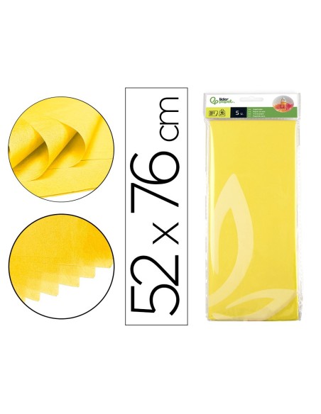 PAPEL SEDA 52X76 CMAMARILLO BOLSA 5 H.