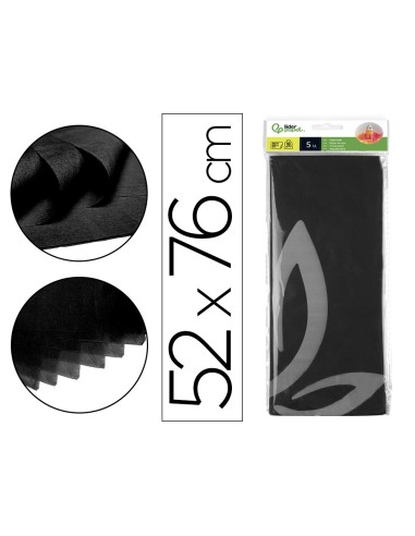 PAPEL SEDA 52X76 CMNEGRO BOLSA 5 H.