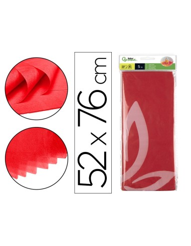PAPEL SEDA 52X76 CMROJO BOLSA 5 H.