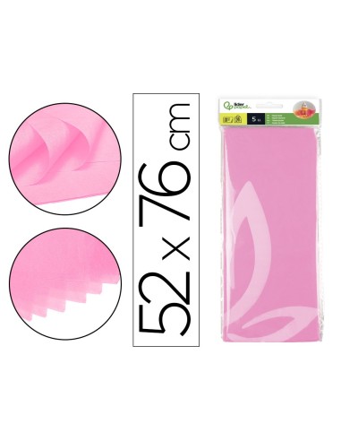 PAPEL SEDA 52X76 CMROSA BOLSA 5 H.