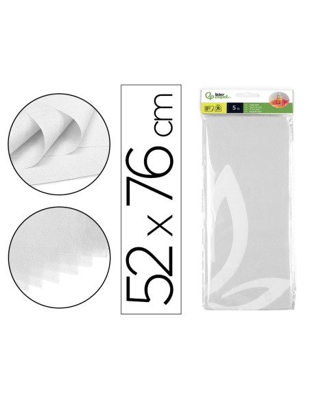 PAPEL SEDA 52X76 CMBLANCO BOLSA 5 H.