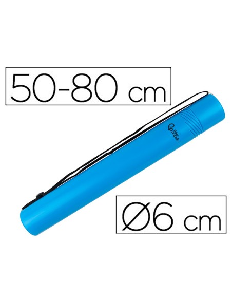 PORTAPLANOS PLASTICO DIAMETRO 6 CM EXTENSIBLE HASTA 80 AZUL
