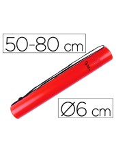 PORTAPLANOS PLASTICO DIAMETRO 6 CM EXTENSIBLE HASTA 80 ROJO