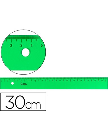 REGLA 30 CM ACRILICO VERDE