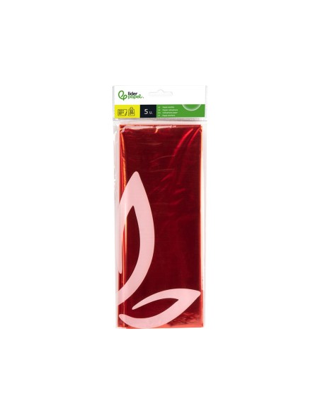 PAPEL CELOFAN LIDERPAPEL 50X70 CM 22G/M2 BOLSA DE 5 HOJAS NARANJA