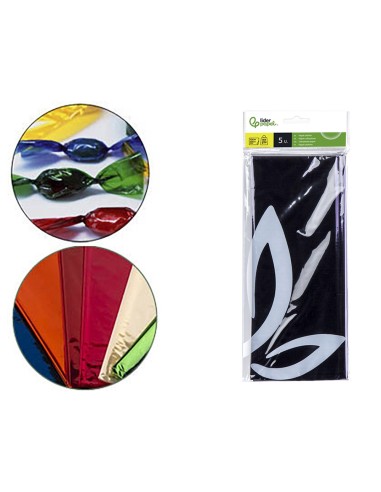 PAPEL CELOFAN LIDERPAPEL 50X70 CM 22G/M2 BOLSA DE 5 HOJAS VIOLETA