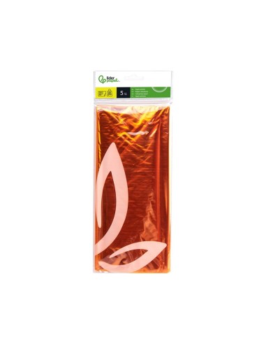 PAPEL CELOFAN LIDERPAPEL 50X70 CM 22G/M2 BOLSA DE 5 HOJAS AMARILLO