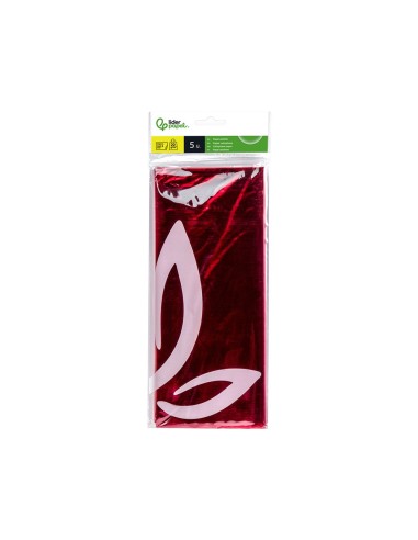 PAPEL CELOFAN LIDERPAPEL 50X70 CM 22G/M2 BOLSA DE 5 HOJAS ROSA