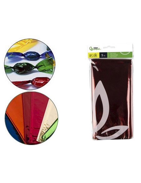 PAPEL CELOFAN LIDERPAPEL 50X70 CM 22G/M2 BOLSA 10 H. COL.ES SURTIDOS