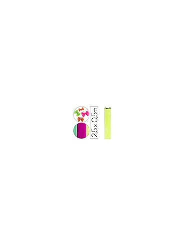PAPEL CRESPON LIDERPAPEL 50 CM X 2,5 M 34G/M2 AM.FLUORESCENTE CP36
