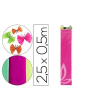 PAPEL CRESPON LIDERPAPEL 50 CM X 2,5 M 34G/M2 ROSA FLUORESCENTE CP38
