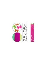 PAPEL CRESPON LIDERPAPEL 50 CM X 2,5 M 34G/M2 ROSA FLUORESCENTE CP38 2