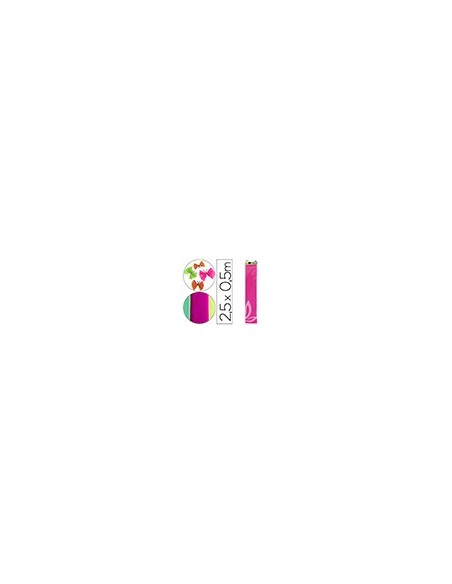 PAPEL CRESPON LIDERPAPEL 50 CM X 2,5 M 34G/M2 ROSA FLUORESCENTE CP38