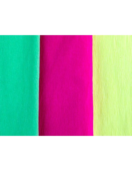 PAPEL CRESPON LIDERPAPEL 50 CM X 2,5 M 34G/M2 ROSA FLUORESCENTE CP38