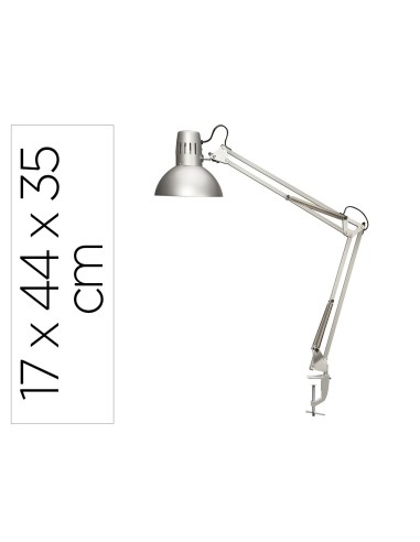 LAMPARA ESCRITORIO MAUL STUDY PINZA PLATA 170X440X350MM
