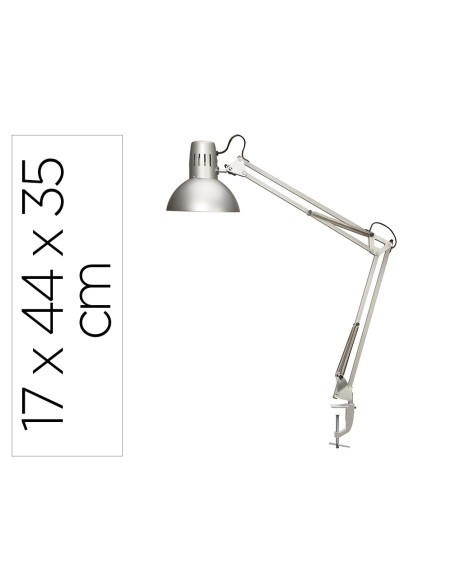 LAMPARA ESCRITORIO MAUL STUDY PINZA PLATA 170X440X350MM