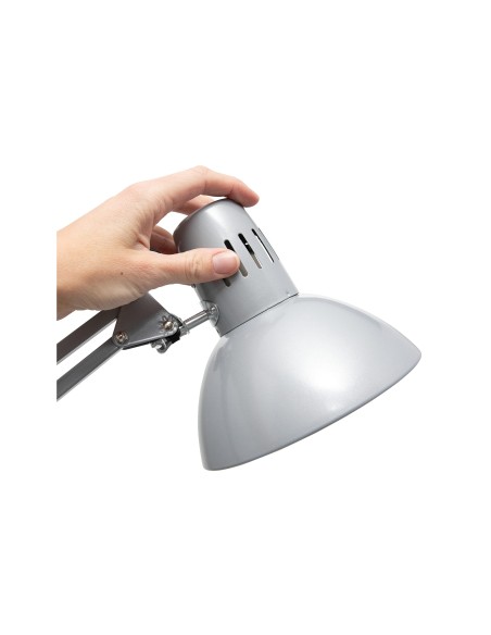 LAMPARA ESCRITORIO MAUL STUDY PINZA PLATA 170X440X350MM