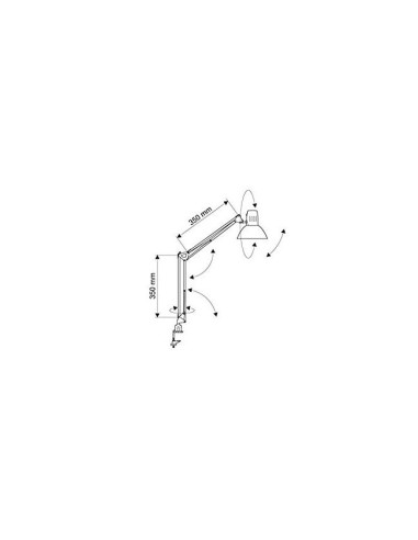 LAMPARA ESCRITORIO MAUL STUDY PINZA PLATA 170X440X350MM