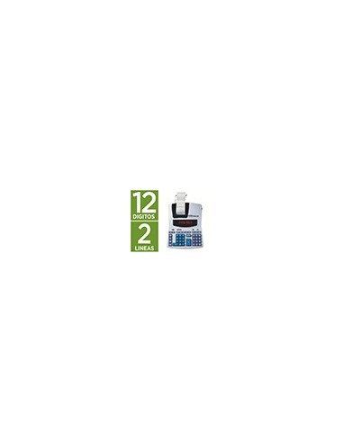 CALCULADORA IBICO 1231X LCD PAPEL 57MM 12D.2 IMP. BICOLOR BL./AZUL