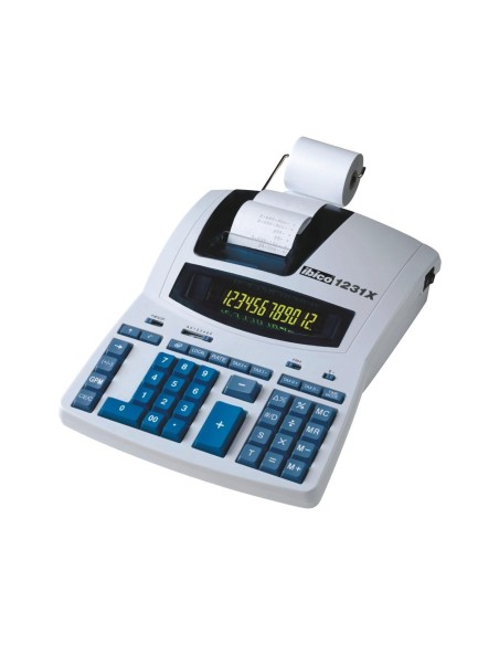 CALCULADORA IBICO 1231X LCD PAPEL 57MM 12D.2 IMP. BICOLOR BL./AZUL