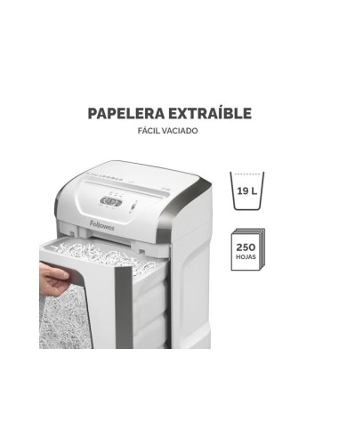 DESTRUCTORA DOC FELLOWES 15C 15H SEG. P4 GRAPAS CLIPS TJ. 19LT.