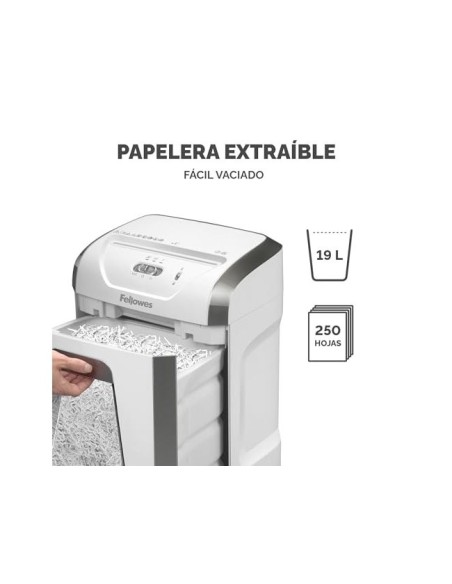 DESTRUCTORA DOC FELLOWES 15C 15H SEG. P4 GRAPAS CLIPS TJ. 19LT.