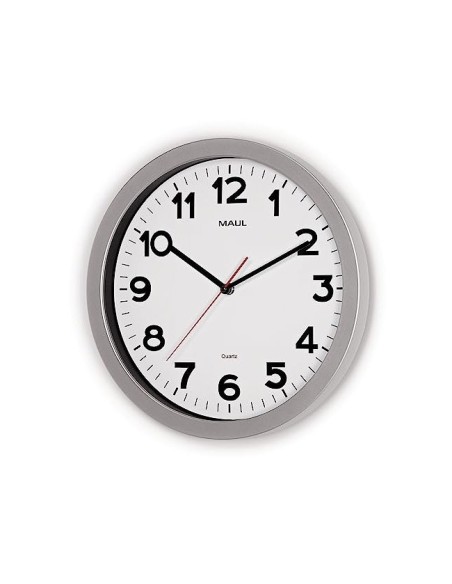RELOJ MAUL STEP PARED REDONDO 35 CM DIAMETRO ELECTRICO PLATA
