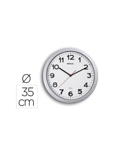 RELOJ MAUL STEP PARED REDONDO 35 CM DIAMETRO ELECTRICO PLATA