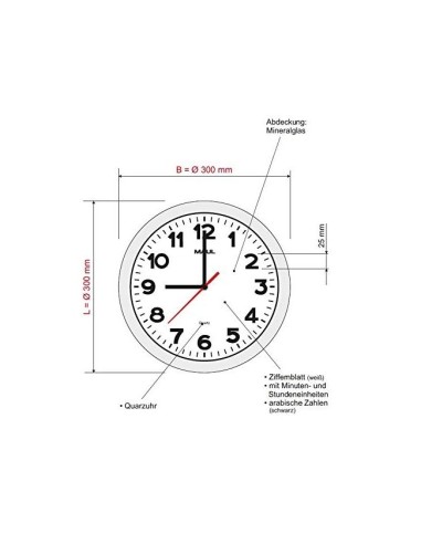 RELOJ MAUL STEP PARED REDONDO 30 CM DIAMETRO ELECTRICO PLATA