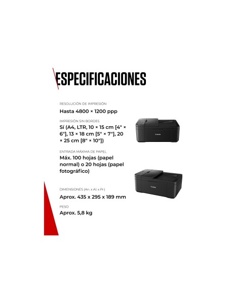 CANON PIXMA TR4750I TINTA 8 PPM NG./4 PPM A4 WIFI ESCANER