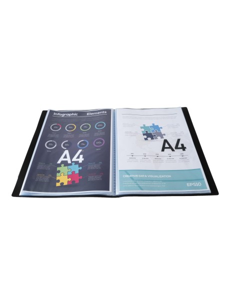 CARPETA EXACOMPTA ESCAPARATE 100 FUNDAS A4 RECICLADA PP. SURT.
