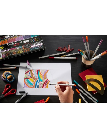 ROTULADOR STABILO CREATIVE TIPS ARTY LINE PASTEL 5P. DIF. METALICO 30