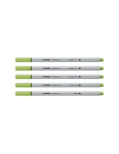 ROTULADOR STABILO CREATIVE TIPS ARTY LINE PASTEL 5P. DIF. METALICO 30