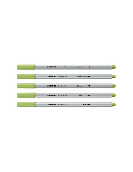 ROTULADOR STABILO CREATIVE TIPS ARTY LINE PASTEL 5P. DIF. METALICO 30