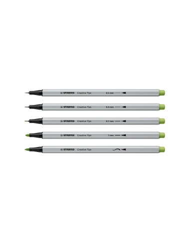 ROTULADOR STABILO CREATIVE TIPS ARTY LINE PASTEL 5P. DIF. METALICO 30