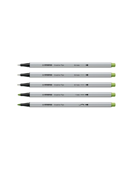 ROTULADOR STABILO CREATIVE TIPS ARTY LINE PASTEL 5P. DIF. METALICO 30