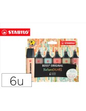 ROTULADOR STABILO BOSS PASTEL FLUOR.70 NATURE COLORS  6 UD.SURT.