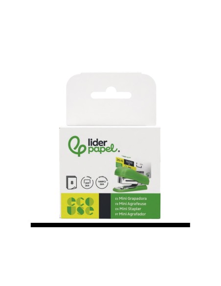 GRAPADORA  ECOUSE MINI 12H. 100% PLAST.RECICLA CAJA 1000 GRAPAS 26/6