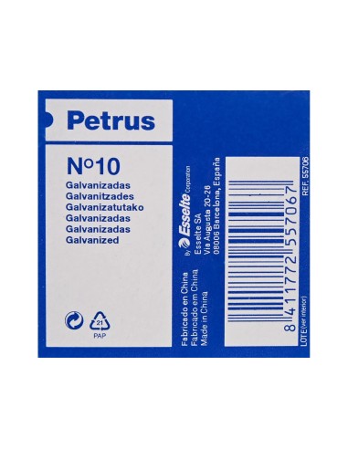 GRAPAS PETRUS 10 GALVANIZADAS CAJA DE 1000