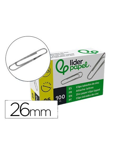 CLIPS LABIADOS Nº 1,5 26 MM CAJA 100 UDS.