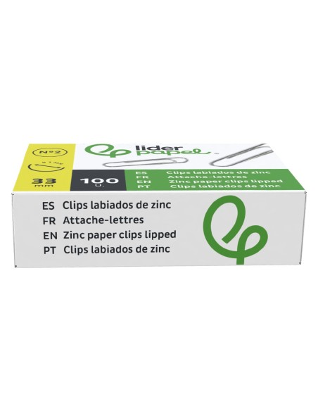 CLIPS LABIADOS Nº 2 33 MM CAJA 100 UDS.