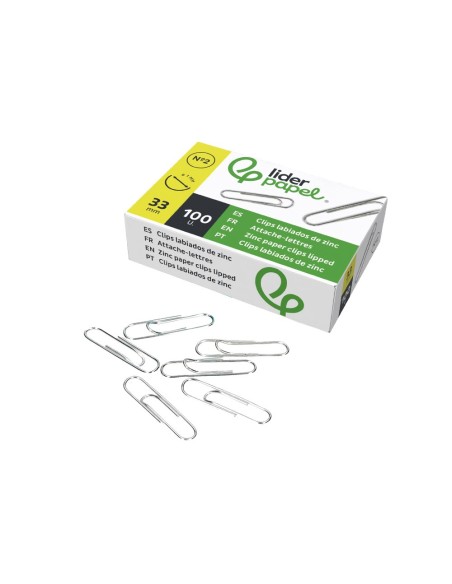 CLIPS LABIADOS Nº 2 33 MM CAJA 100 UDS.