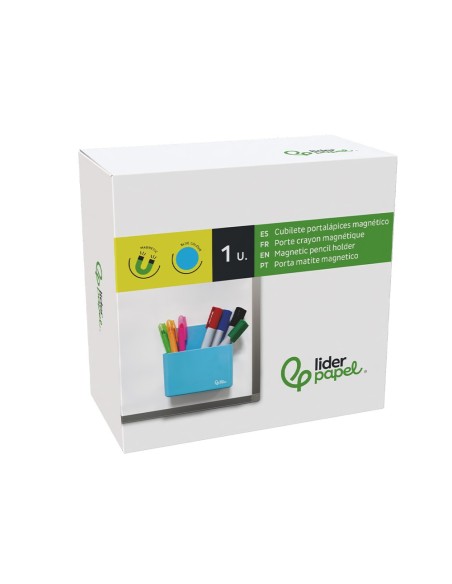 CUBILETE PORTALAPICES  PLAST.MAGNETICO AZ. 125X75X40MM