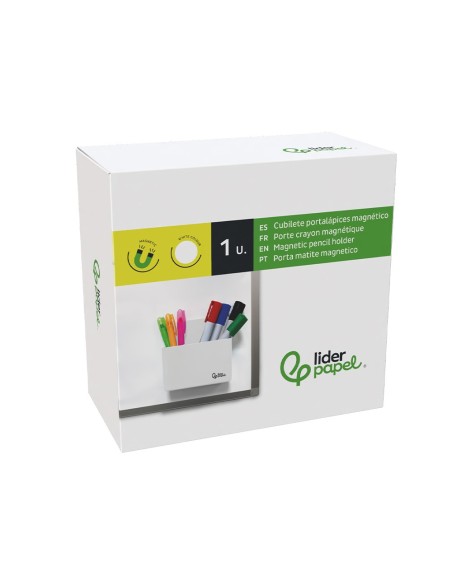 CUBILETE PORTALAPICES  PLAST.MAGNETICO BL.125X75X40MM