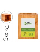 CUBILETE PORTALAPICES  BAMBU 100% NATURAL ECOUSE CUADRADO 80X80X100MM